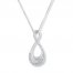 Mom Necklace 1/6 ct tw Diamonds 10K White Gold