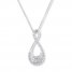 Mom Necklace 1/6 ct tw Diamonds 10K White Gold