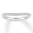 Leo Diamond Wedding Band 1/5 ct tw Round-cut 14K White Gold