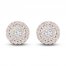 Diamond Halo Stud Earrings 1 ct tw Round-Cut 10K Rose Gold