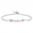 Hallmark Diamonds Arrow Bolo Bracelet 1/20 ct tw Sterling Silver/10K Rose Gold