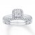 Diamond Bridal Set 3/8 ct tw Princess-cut 14K White Gold