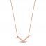 Chevron Necklace 14K Rose Gold 16" to 18" Adjustable