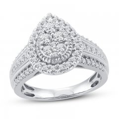 Diamond Engagement Ring 1 ct tw Round-cut 10K White Gold