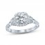 Monique Lhuillier Bliss Diamond Engagement Ring 1-7/8 ct tw Round, Marquise & Pear-Shaped 18K White Gold