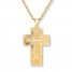 Men's Cross Necklace Spanish Lord's Prayer 10K Yellow Gold