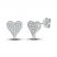 Diamond Heart Stud Earrings 1/4 ct tw Round-cut Sterling Silver