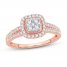 Multi-Diamond Engagement Ring 1/2 ct tw Round-cut 10K Rose Gold