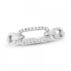 Diamond Paperclip Ring Sterling Silver