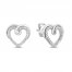 Hallmark Diamonds Heart Earrings 1/8 ct tw Sterling Silver