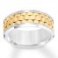 9mm Wedding Band White/Yellow Tungsten Carbide