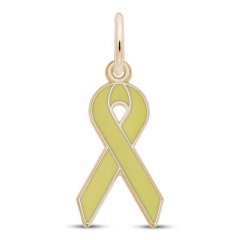 Ribbon Charm Yellow Enamel 14K Yellow Gold