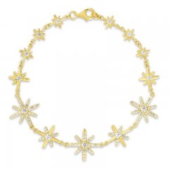 Diamond Star Bracelet 1-1/2 ct tw Round-cut 14K Yellow Gold