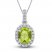 Peridot & White Lab-Created Sapphire Necklace Sterling Silver 18"