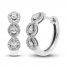 Diamond Hoop Earrings 1/2 ct tw Pear & Round-cut 10K White Gold