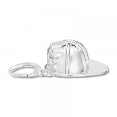 Firefighter Hat Charm Sterling Silver