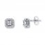 Diamond Framed Earrings 1/4 carat tw 10K White Gold