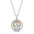 Citrine & White Lab-Created Sapphire Buddha Necklace Sterling Silver 18"