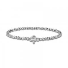 Forever Connected Diamond Bracelet 1 ct tw Round-Cut 10K White Gold 7.25"