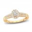 Diamond Engagement Ring 3/8 ct tw Oval/Round 14K Yellow Gold