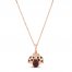 Le Vian Rhodolite Ladybug Necklace 1/6 ct tw Diamonds 14K Strawberry Gold 18"