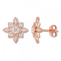 Diamond Earrings 1/3 ct tw Round-cut 10K Rose Gold