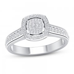 Diamond Engagement Ring 1/3 ct tw Round-cut 10K White Gold