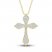 Diamond Cross Necklace 1/4 ct tw Round-cut 10K Yellow Gold 18"