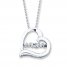 Unstoppable Love Mom Necklace 1/20 ct tw Sterling Silver