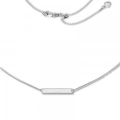 Bar Choker Necklace Sterling Silver 16" Adjustable