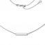 Bar Choker Necklace Sterling Silver 16" Adjustable