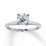 Certified Diamond Round-cut Ring 1 carat 14K White Gold