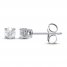 Diamond Earrings 3/4 ct tw Round-cut 14K White Gold