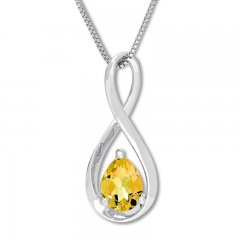 Citrine Necklace Sterling Silver