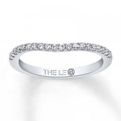 Leo Diamond Wedding Band 1/5 ct tw Round-cut 14K White Gold