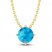 Swiss Blue Topaz Solitaire Necklace 10K Yellow Gold 18"