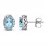 Topaz & White Lab-Created Stud Earrings Sterling Silver