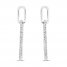 Diamond Paperclip Earrings 1/4 ct tw Sterling Silver