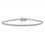 Diamond Flower Bracelet 1 ct tw Round-cut 10K White Gold