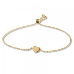 Heart Bolo Bracelet 14K Yellow Gold