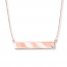 Bar Necklace Diamond Accent 14K Rose Gold