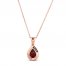 Le Vian Garnet Necklace 1/20 ct tw Diamonds 14K Strawberry Gold 18"