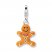 Gingerbread Cookie Charm Enamel Finish Sterling Silver