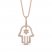 Le Vian Diamond Hamsa Necklace 3/8 ct tw 14K Strawberry Gold 18"