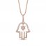 Le Vian Diamond Hamsa Necklace 3/8 ct tw 14K Strawberry Gold 18"