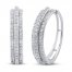 Diamond Fashion Hoop Earrings 1/2 ct tw 10K White Gold