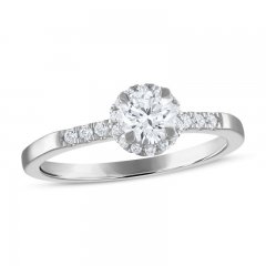 Diamond Engagement Ring 5/8 ct tw Round-cut 14K White Gold