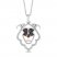 Disney Treasures Lion King Garnet Blue Sapphire Necklace 1/10 ct tw Sterling Silver/10K Rose Gold