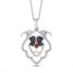 Disney Treasures Lion King Garnet Blue Sapphire Necklace 1/10 ct tw Sterling Silver/10K Rose Gold