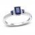 Blue Sapphire Ring 1/6 ct tw Diamonds 10K White Gold